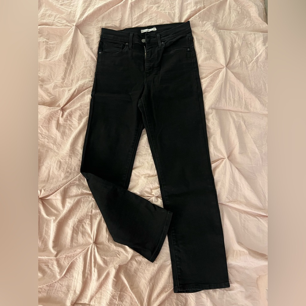 Levi's black jeans 724 High Rise Straight Crop